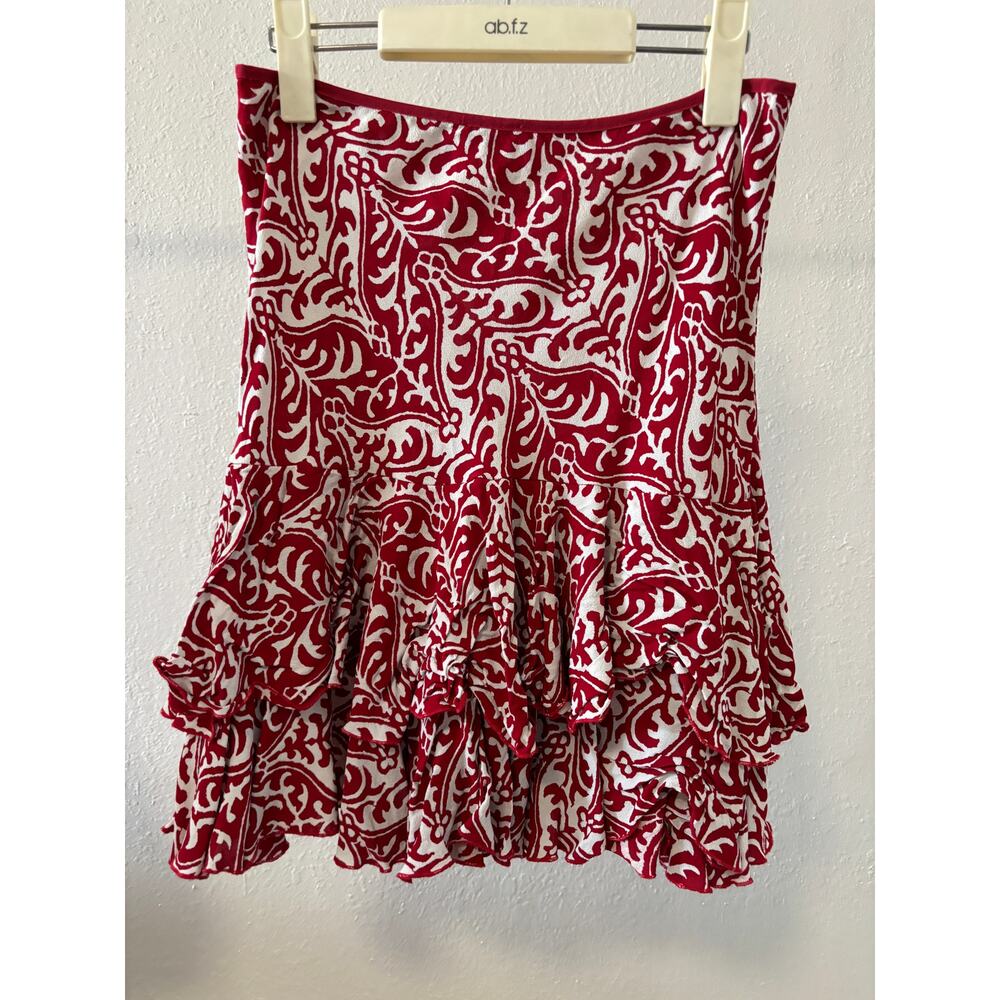 Vintage Y2K Loco Lindo Ruffled Skirt Size Large Red Cottagecore Boho - Picture 2 of 4